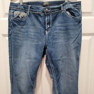 ZCO Jeans Relaxed Blue Jeans with Distressed Wash